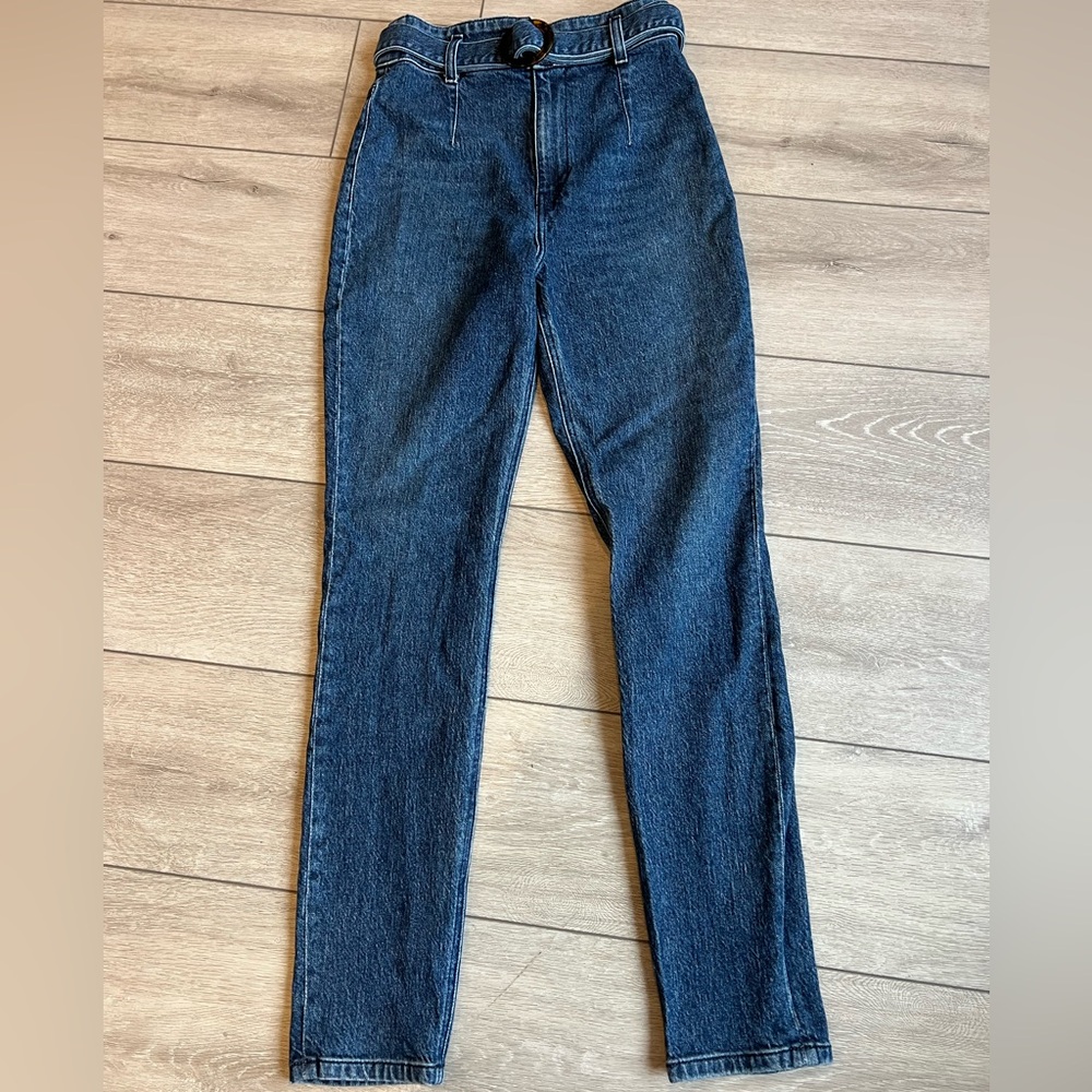 Reformation pleated belted Dark Blue Classic Jeans size 25
